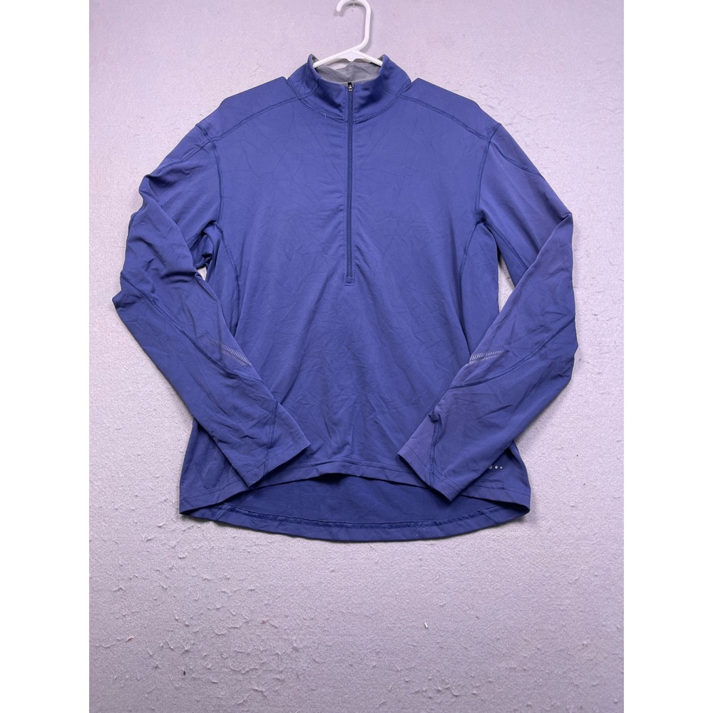 REI Quarter Zip Pullover Polyester Spandex Blue Medium Mens